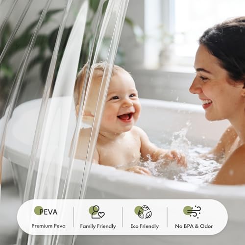 Bathway Shower Stall Curtain Liner, Clear Shower Curtain Liner Plastic 48 x 72 PEVA Waterproof Shower Curtain Liner with 2 Magnets and 8 Rustproof Grommet Holes, Lightweight Shower Liner Bathroom - color: 1a-clear, size: 48"W x 72"L (Pack of 1)