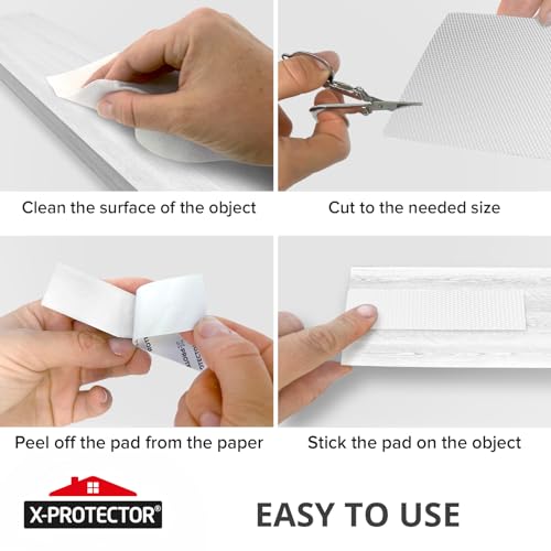 X-Protector Non Slip Pad - 1 White Roll, 40 x 4 - Premium Silicone Feet | Keep Furniture from Sliding - Non Slip Floor Protectors for Furniture and Appliances - Forget About Sliding Objects! - size: 1 PC 40 x 4 inch (White Silicone)