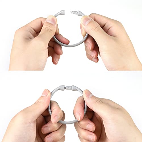 Shower Curtain Rings-12 Pack- Plastic Shower Curtain Hooks O-Shaped Rings Hook Glide Easily on Bathroom Shower Rod(Grey)