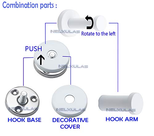 Classic White Stainless Steel Single Super Heavy Duty Wall Mount Hook, Coat Hanger, Bath Towel Hooks (2", 4 PCS) - size: 2" , 4 PCS