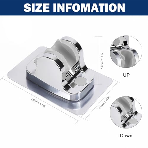 NearMoon Self Adhesive Shower Head Holder-Adjustable Handheld Shower Holder NO Drilling Wall Mount Waterproof (1 Pack, Chrome Finish) - style: Chrome Finish