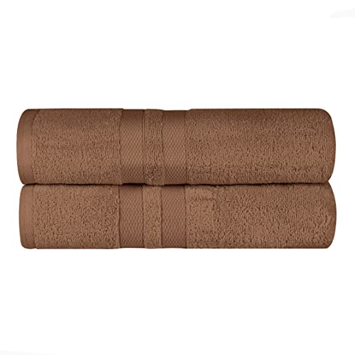 Superior Ultra-Soft 2-Piece Cotton Bath Sheet Set, Perfect for Bathroom Decor, Shower, Spa, Gym, Guest Room, Home Essentials, Daily Use, Soft, Absorbent, Oversized Body Towels - Chocolate - color: Chocolate, size: Bath Sheet (2-Pack)
