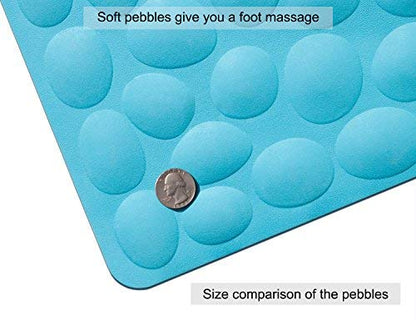 Non-Slip Bathtub Mat OTHWAY Soft Rubber Bathroom Bathmat with Strong Suction Cups (Blue) - color: Blue, size: 31.5" x 16" (Rectangular)