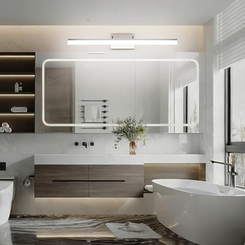 Aipsun 31.5 inch Modern Brushed Nickel Vanity Light Adjustable Bathroom Light Fixtures Over Mirror Rotatable Vanity Lighting 5500K - color: Brushed Nickel, size: 31.5 in