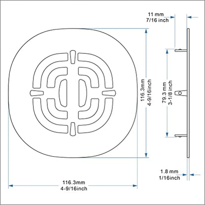 Bropury Easy-to-Install Snap-in Stainless Steel Shower Strainer Shower Drain Grid (Brushed Nickel) - color: Brushed Nickel