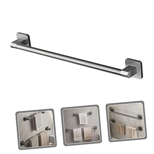 Heavy Duty Metal Towel Hanger Adhesive Towel Bar Bathroom Wall Rack Multi-use Slipper Drying Rack Easy Install - size: 40X6X6CM