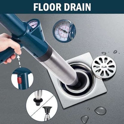 High Pressure Air Toilet Plunger, Plunge Blaster Unclogger Tool for Toilet clearning,Drain unclogging/Bathtub unclog,Remove Sewer Blockage - color: Green, size: Standard