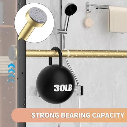 Gold Shower Curtain Rod 34-82 Inches(2.8-6.8ft) Never Rust Adjustable Shower Rod Spring Tension Non Slip No Drilling Shower Rods for Bathroom Garland Window - color: Gold, size: 34”-82“