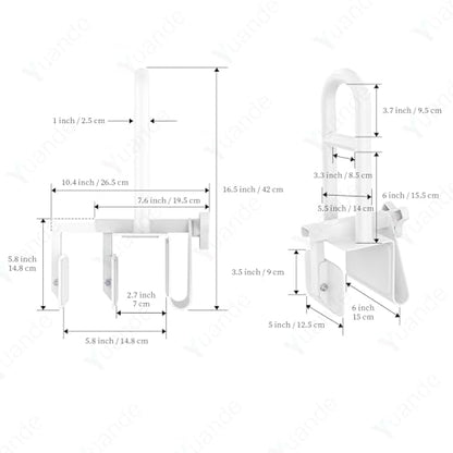 Adjustable Bathtub Safety Rail,YuanDe 17x6 Inch Stainless Steel Tub Handle | Heavy-Duty Clamp-On Bath Handle for Elderly Seniors, Disabled & Injury Recovery (300 lbs), White - size: Standard