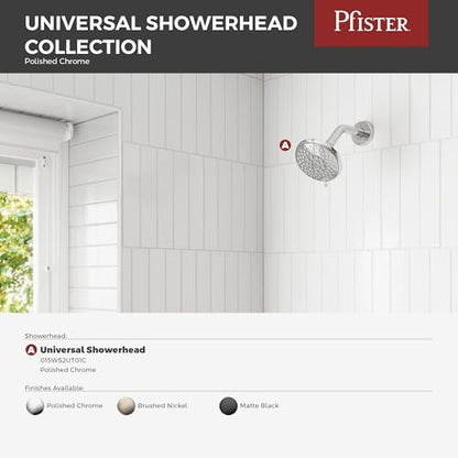 Pfister Universal Shower Head, Shower Arm Not Included, 5-Function, 1.75 GPM, Polished Chrome Finish, 015WS2UT01C - color: Polished Chrome