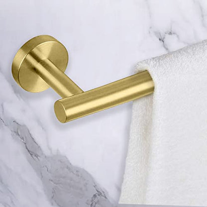 Cilee 2 Pieces Brushed Gold Bathroom Towel Bar, 24 Inch Towel Holder | Double Towel Racks, Bathroom Towel Holder, Towel Hanger for Bathroom Stainless Steel Wall Mount - color: Gold, size: 24inch