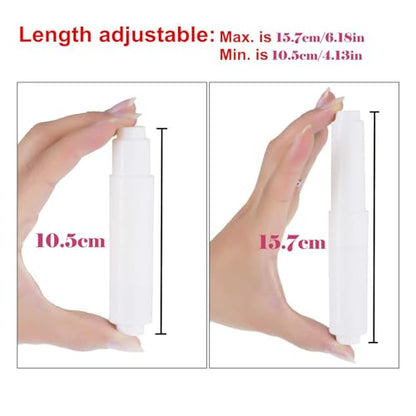 2 Pack White Toilet Paper Holder,Plastic Toilet Tissue Roll Holder Insert in Household Restaurant Toilet Replacement Roller Spring Loaded Rod - color: 2pcs-extended Version