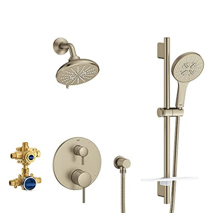 GROHE 29431EN0 Timeless 2-Handle Pressure Balance Shower Bundle, Brushed Nickel - color: Brushed Nickel
