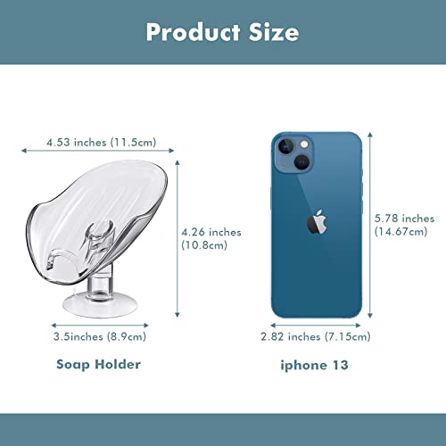 NPET Not Punched Self Draining Plastic Soap Dish Holder with Enlarged Suction Cup,Portable Soap Tray for Bathroom Shower, Kitchen Sink, Save Space and Soap (2, 2 Clear) - color: 2 Clear