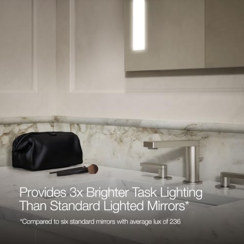 KOHLER 99571-TLC-NA Verdera 24" W x 33" H Bathroom Mirror with Lights, Surface Mount Bathroom Wall Mirror - size: 33"L x 2"W, style: Standard