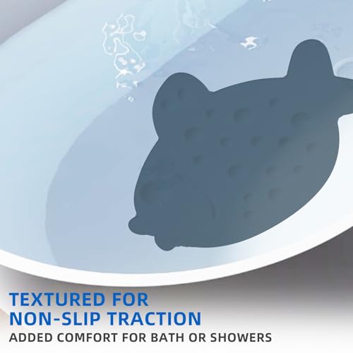 Non-Slip Bathtub Mat ZHICHENG Soft Rubber Bathroom Bathmat with Strong Suction Cups (Blue) - color: Blue