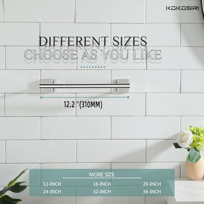 KOKOSIRI Hand Towel Bar 12 Inch Bathroom Towel Holder for Bath Kitchen Toilet Cabinet Chrome Stainless Steel B4005CH-L12 - color: Polished Chrome, size: 12-Inch