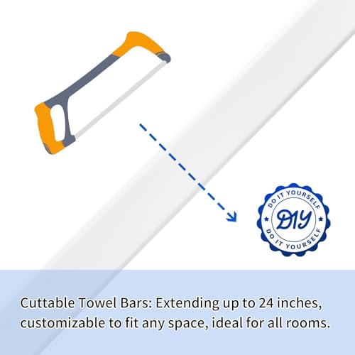 24-Inch Adjustable Towel Bar Replacement Rod Spring End Wall Mount Replacement Towel Bar for Bathroom and Kitchen Towel Storage - size: white-1 piece