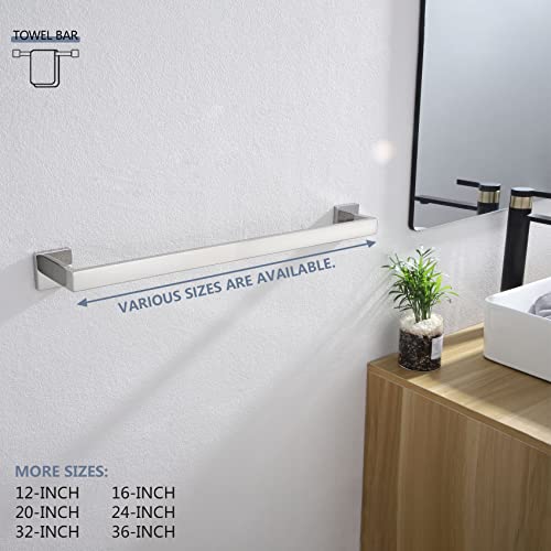 KOKOSIRI 24-Inch Towel Bar, Bathroom Kitchen Towel Holder, Wall Mounted SUS304 Stainless Steel Towel Rack 2 Pack, Polished Chrome, B4003CH-L24-P2 - color: Polished Chrome, size: 24-Inch (2 Pack)