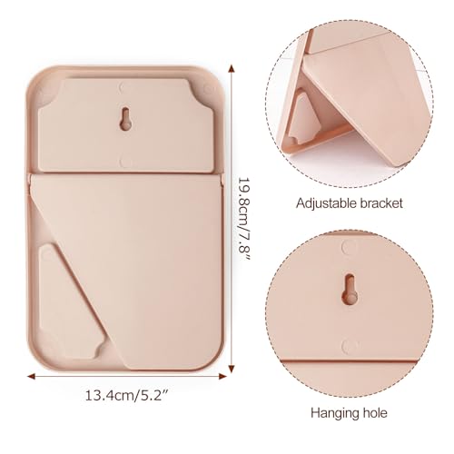 2Pcs Table Desk Vanity 8-Inch Makeup Mirror, Simple Portable Travel Mirror with Stand, Standing and Wall Hanging Dual-use Pink - color: 2pcs-pink