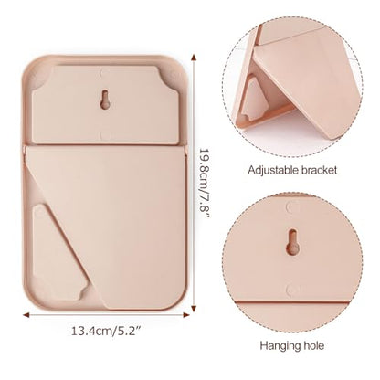 2Pcs Table Desk Vanity 8-Inch Makeup Mirror, Simple Portable Travel Mirror with Stand, Standing and Wall Hanging Dual-use Pink - color: 2pcs-pink