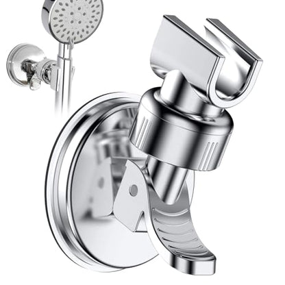 Adjustable Shower Head Holder, Suction Cup Handheld Shower Bracket, Removable Handheld, Wall Mounted (Silver) - style: Adjustable, Silver