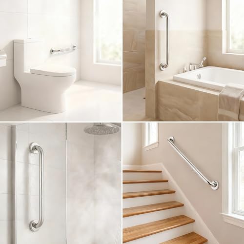 Grab Bars for Shower, 20 Inch Grab Bar for Bathroom Seniors Elderly Safety Handle 304 Stainless Steel Anti-Slip, Handicap for Bathtub,Toilet, Stairway - size: 20inch