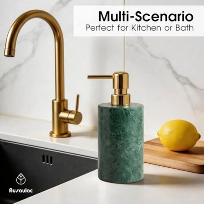 Marble Soap Dispenser, Hand Soap Dispenser for Bathroom Kitchen Countertop - Lotion and Liquid Soap Dispenser (1, Green) - color: Green