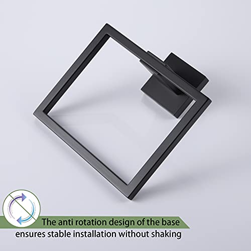 KOKOSIRI Hand Towel Ring Shower Towel Hanger Holder Bath Towel Holder Bathroom Lavatory Stainless Steel Wall Mount, Matte Black, B3004BK - color: Matte Black, size: 1 Pack