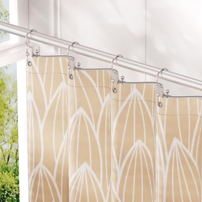 Shower Curtain Hooks Rings, Double Shower Curtain Hooks Rust Proof Stainless Steel Shower Curain Hangers 12Pcs, Polished Nickel Shower Hooks for Bathroom Shower Curtain Rod - color: Polished Nickel, style: Double Hooks-2