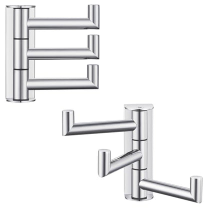Angle Simple Swivel Towel Hooks, Robe Coat Hook 2 Pack, Polished Chrome | 304 Stainless Steel, Foldable Hand Towel Holder for Bathroom Kitchen Closet Cabinet, Compact Space Saver, Screws Wall Mount - color: Polished Chrome, size: 2 Pack