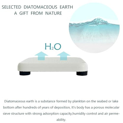 NiuYichee 4PCS Water Absorbent Stone Coasters for Sink, Quick-Drying Diatomite Soap Dish, Modern Home Kitchen & Bathroom, 3.15 x 3.15in, White - color: White