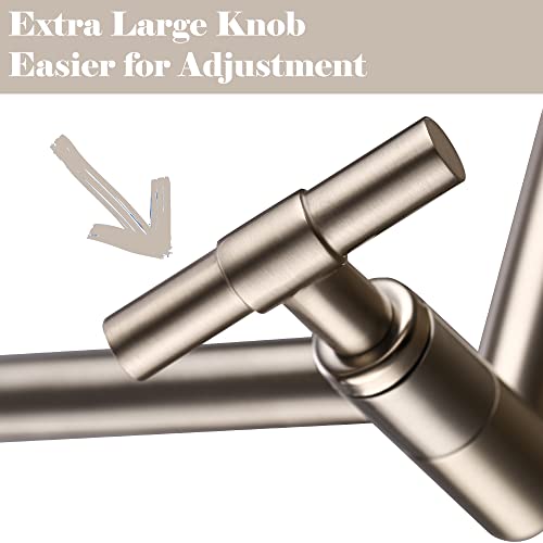 Shower Head Extension Arm - 13'' Shower Arm Extension for Rain & Handheld Shower Head, Height & Range Adjustable Shower Extension Arm with Locking Nuts, G1/2 Universal Connector, Brushed Nickel - color: Brushed Nickel