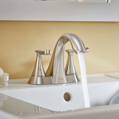 American Standard 7413201.295 Chatfield 4-Inch Centerset 2-Handle Bathroom Faucet, 1.2 GPM, Brushed Nickel - color: Brushed Nickel