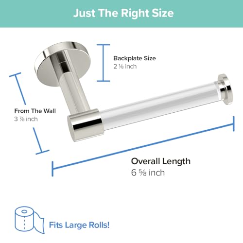 Gatco 5723 Clarion Toilet Paper Holder | Wall Mount Bathroom Accessory, Modern Bathroom Toilet Paper Roll Holder | Crystal-Clear Acrylic & Polished Nickel Finish - color: Acrylic Polished Nickel
