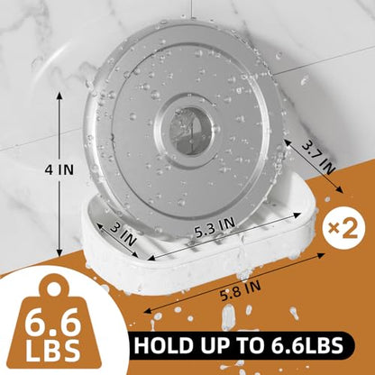 Soap Holder, Soap Dish for Shower, Suction Cup Bar Soap Holder | 2 Set Soap Bar Holder for Shower, Wall Mounted Self Draining, NO Drill Sponge Holder for Bathroom, Bathtub Kitchen Sink - style: 2 tiers