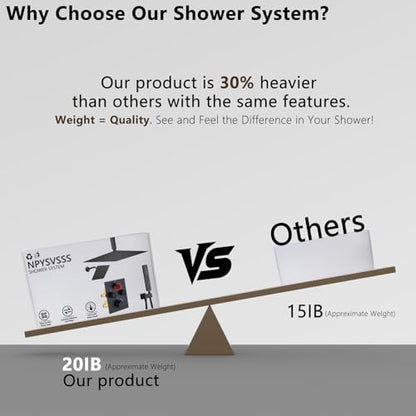 Dual Shower Heads Shower System with 16" Ceiling Mounted Rain Shower Head & 6" Wall Mounted Head Full Body Shower System 3 Way Thermostatic Shower Valve Can All Run Together, Matte Black - color: Matte Black, style: 16inch+6inch