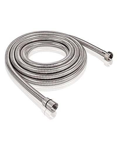 PHASAT Shower Hose,157 Inches Extra Long Shower Hose Replacement,304 Stainless Steel Shower Head Hose Extension Brushed Nickel,A3107N-4.0 - color: Brushed Nickel, size: 157 Inches