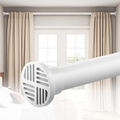 Extra Long Tension Curtain Rod No Drill by EZFurni, 82–123 Inch Heavy Duty Tension Rod with Lock-In Stability, Spring-Loaded Non-Slip Secure Hold for Shower, Window, Patio, 1.26" Diameter, White - color: White, size: 82-123 Inches
