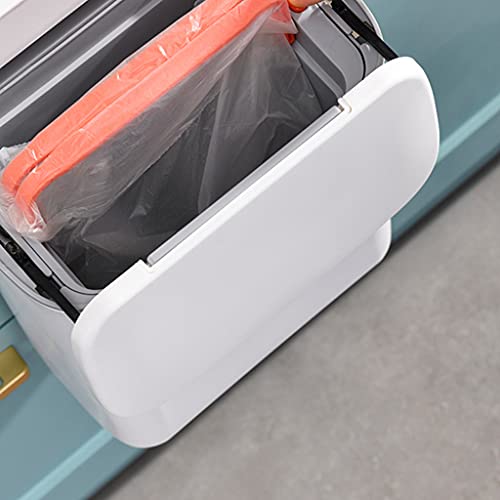 Hanging Trash Bin Wall Mounted Waste Bin Gargabe Waste Can for Bathroom Kitchen (White) - color: White
