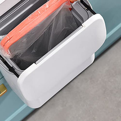 Hanging Trash Bin Wall Mounted Waste Bin Gargabe Waste Can for Bathroom Kitchen (White) - color: White