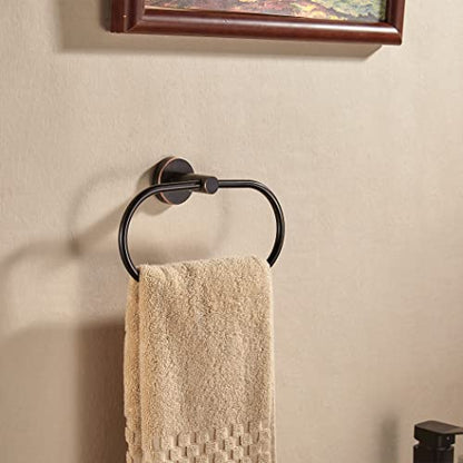 BigBig Home Bronze Towel Ring, Bathroom Towel Holder, Bath Oil Rubbed Hand Towel Rack Hanger Wall Mounted Farmhouse - color: Bronze Towel Ring Ellipse