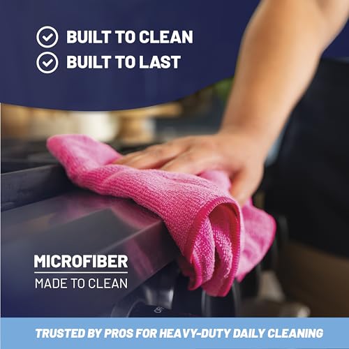 MW Pro Microfiber Cleaning Cloth | White (12 Pack) | Size 16" x 16" | All Purpose Microfiber Towels - Clean, Dust, Polish, Scrub, Absorbent - color: White