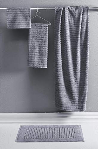 CTT - 2 Piece Bathroom Rugs Set, 100% Cotton Bath Mats, Comfy & Highly Absorbent Bathroom Floor Mats, Machine Washable | 20"x32" (Grey) - color: Grey