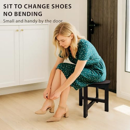9.8 in Wooden Stool for Shower, Folding Square Footstools, Leg Shaving and Foot Rest, Folding Bamboo Shower Seat, Fully Assembled (S) - style: D