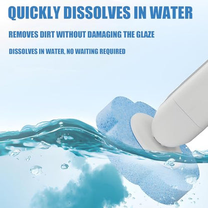 Disposable Brush with Holder & Refill Heads - Hygienic Sanitary Toilet Cleaner for Easy Cleaning, Streak-Free Fresh Bathroom, No Mess Disposable Toilet Bowl Cleaner Wand (1, White) - color: White+18 Refill
