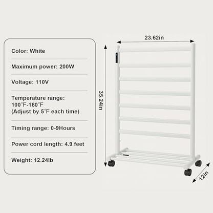 GROWNEER Upgraded Heated Towel Rack, 7 Bars Towel Warmer Rack, Wall Mounted & Freestanding Towel Warmer for Bathroom, Timer & Temperature Multi-Level Adjustments, Overheating Protection (White)