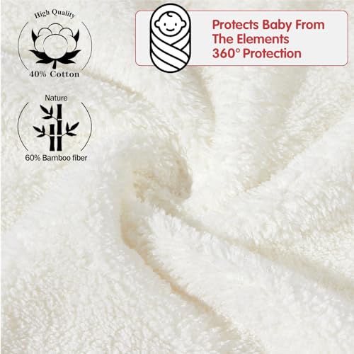 Baby Essentials Hooded Towel Set, 4-Pack Soft Ultra Absorbent 31.5x31.5 inch Towels for Boy and Girl, Toddler, Infant (White Bear) - color: 10 White Bear-4pack