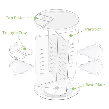 COYAHO 360 Rotating Makeup Organizer, Spinning Countertop, Cosmetic Holder Shelf, Make Up Organizers and Storage for Bedroom, Transparent