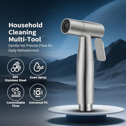 BARROCK 2 Pack Bidet Sprayer Head Only, Stainless Steel Handheld Shattaf Jet Spray for Toilet, Baby Cloth Diaper Sprayer with Adjustable Water Pressure Control, Brushed Nickel - color: Brushed Nickel